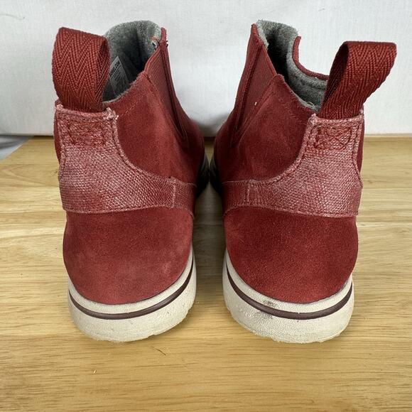 Ladies Sorel Cozy Short Waterproof Booties 40.5/9.5 Red Suede Pull On Boots - Picture 5 of 8